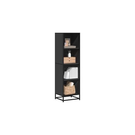 Bibliothèque noir 40x35x139 bois d'ingénierie (1/5)