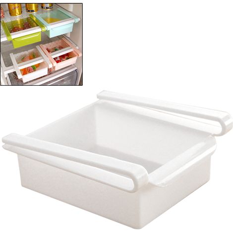 Étagère coulissante de rangement pour réfrigérateur et congélateur, organiseur d'espace de cuisine, tiroir de rangement à glissière, support de tiroir multifonction. (1/5)