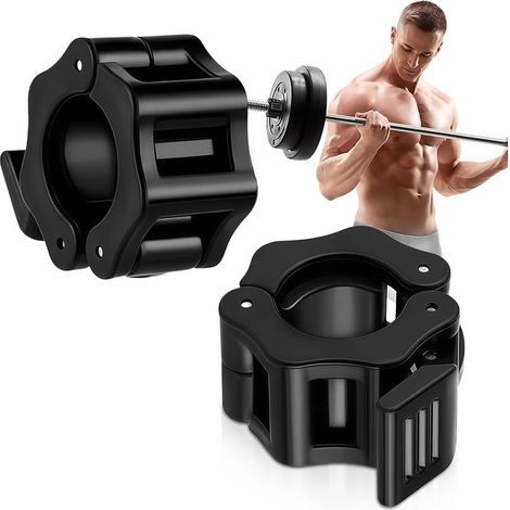 Collier Bague de Serrage Haltères,30 mm Clips de Collier d'Haltères,Pinces à Haltères Dégagement Rapide,Antidérapant,pour Sport,Entraînement,Haltérophilie,Fitness (1/5)