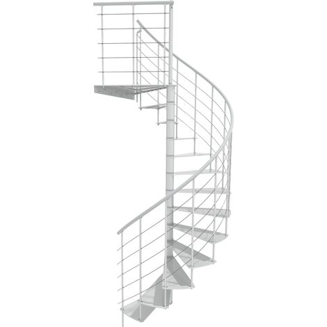 Minka Spindeltreppe Milano 42 - 300,3cm Geschosshöhe Weiß 160cm Durchmesser