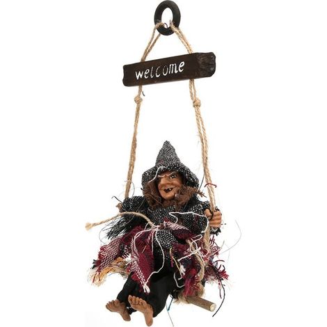 Décoration suspendue pour Bar, maison, jardin, Halloween, maison hantée, pendentif de sorcière rétro avec capuchon gris -SALALIS (1/5)