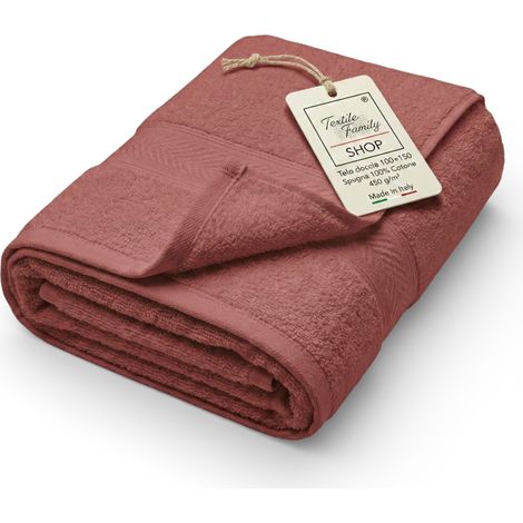 Telo Doccia Fragola 100x150 in Spugna 100% Cotone 450 g/m² Made in Italy