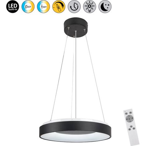 Suspension LED cercle 38W noir Rabalux Ceilo 72001 (1/5)