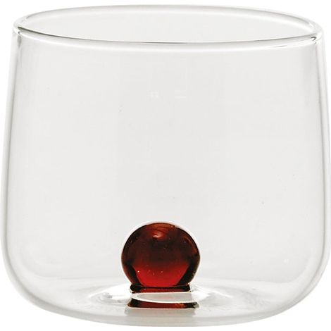 Bilia Tumbler Junior set 6 bicchieri ambra in vetro borosilicato lavorato a mano per liquori e amari, design elegante e resistente al calore