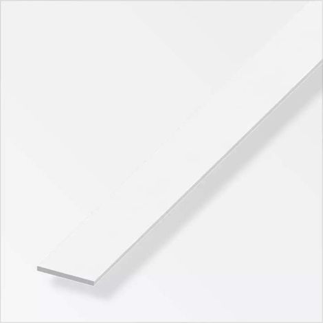 PVC - Barra piatta bianca 30x3 mm - Finitura grezza 1 m resistente UV