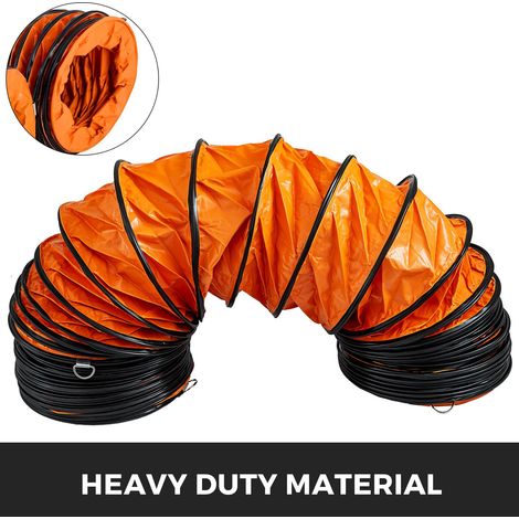 Tuyau flexible PVC 7.6m (25pi) pour ventilation industrielle portable extraction, durable 25.5cm (10po) compatible soufflante évacuation (1/5)