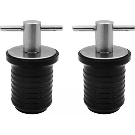 2PCS Bouchon de Vidange de Bateau, 23mm Bouchon de Vidange en Acier Inoxydable avec Accessoires de Bateau à Poignée en T pour Bateau Marin (1/5)