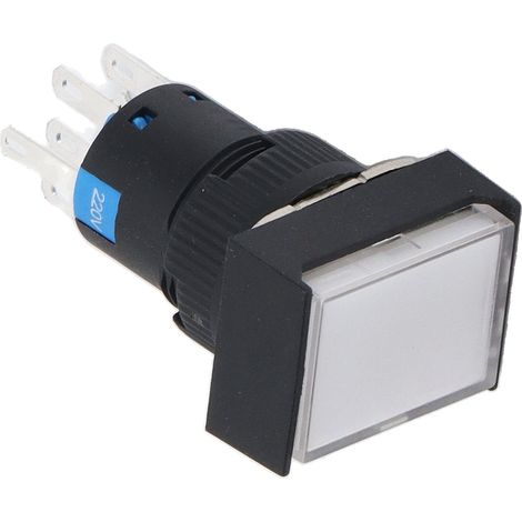 25 selbstverriegelnde, beleuchtete Drucktaster, Mikroverriegelungsschalter für industrielle Anwendungen, 220 V, 5 A, Drucktaster mit Kontrollleuchte (1/5)