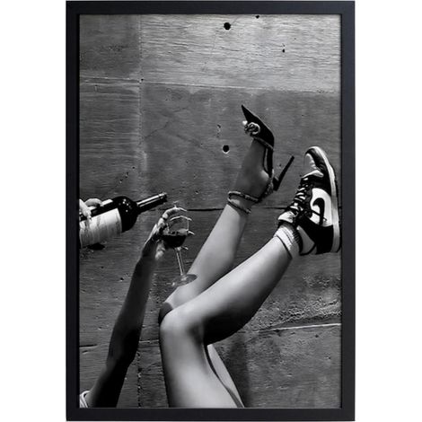 ORION91 Cuadro Decorativo Marco Negro Relajándose  40 x 30 cm - SpazioLuzio