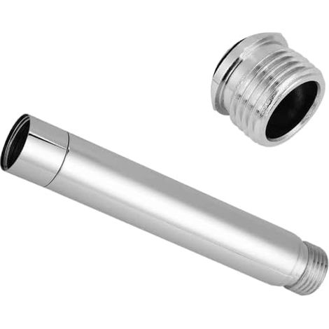 tuyau d'extension douche en acier inoxydable, 4 pouces G1/2 bras d'extension pommeau douche avec filetage chromé pour pomme douche extension douche salle bain accessoires (1/5)