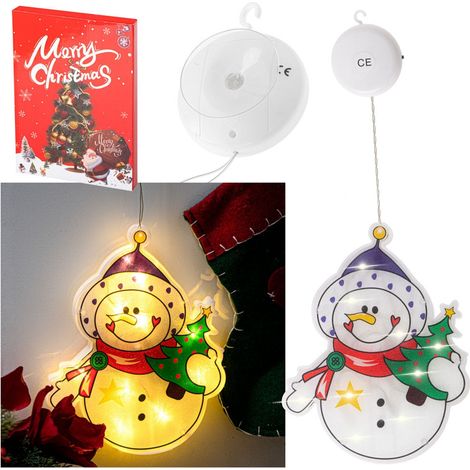 Luces colgantes LED decoración navideña muñeco de nieve