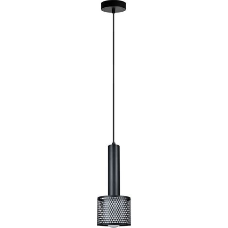Suspension industrielle noire ovale ajourée 1xE27 15W (1/5)