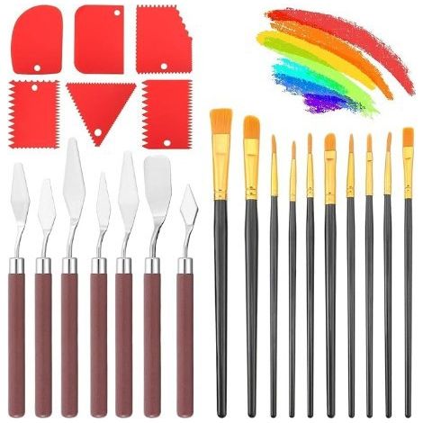 Couteau à palette en acier inoxydable pour peinture à l'huile, spatule pointue pour mélanger et racler B
