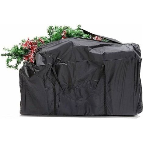 Weihnachtsbaumtasche, Schwere Tasche zur Aufbewahrung von Großen Weihnachtsbäumen und Künstlichen Dekorationen Wasserdicht, Staubdicht, Insektensicher Schwarz 116x47x51cm (1/5)