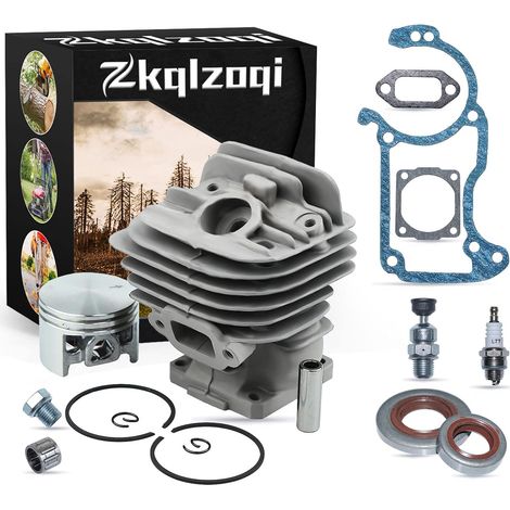 Kit piston cylindre plaqué Nikasil alésage 44,7 mm pour Stihl 026 MS260 MS260C 026PRO, Kit piston cylindre, Jeu de joints (3 pièces), Jeu de joints d'huile (2 pièces), Roulement à aiguilles, Bougie (1/5)