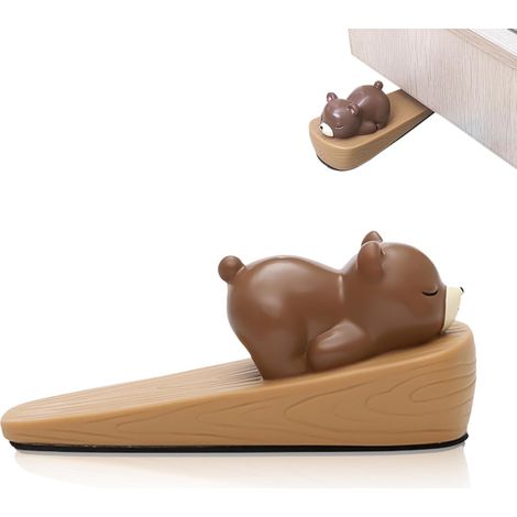CCYKXACute Door Stopper, drôle Animal Doorstops décoratif porte bouchon décoratif porte coin dessin animé porte s'arrête mignon porte arrêt pourPetit Ours) (1/5)
