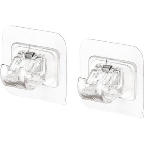 Support de Tringle à Rideau, Crochets Autocollants pour Tringle à Rideaux, Support de Tringle à Rideau Transparent 4 Pièces Support de Crochet de Rideau pour Cuisine Salle de Bain