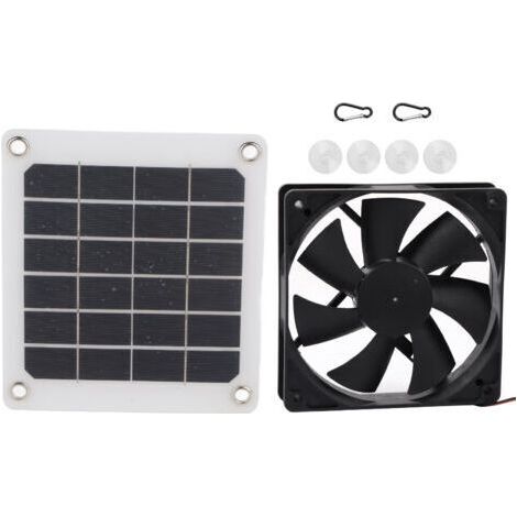 Ventilateur de Panneau Solaire, 6V 10W IP65 étanche Extérieur Panneau d'alimentation Solaire Ventilateur D'extraction USB Charge pour Poulailler à Effet de Serre (1/4)