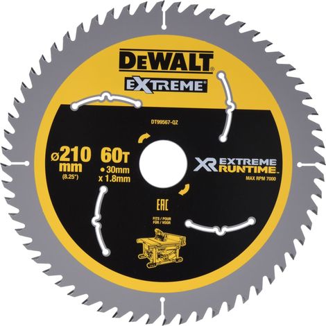 DeWALT DT99567-QZ Xtreme Runtime 210mm x 30mm 60T Sawblade (1/4)