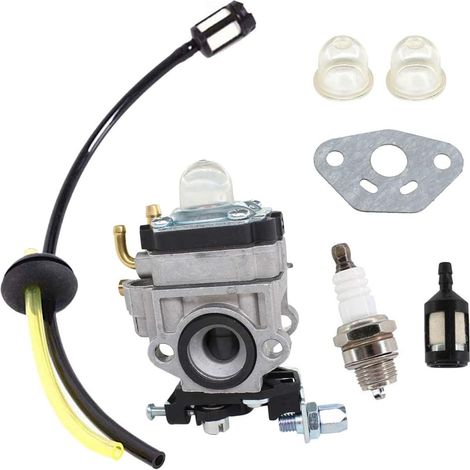 avec joint, bougie d'allumage, filtre à essence, tuyau à essence pour AL-KO FRS 410, FRS 4125 débroussailleuse / Wolf HSG 55 Taille-haie