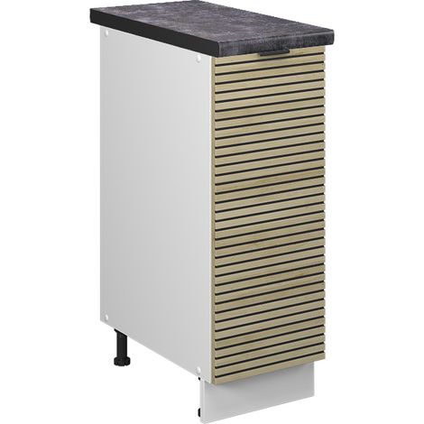 Apothekerschrank Fame-Line, Eiche Paneel, 30 cm , AP Anthrazit, Vicco
