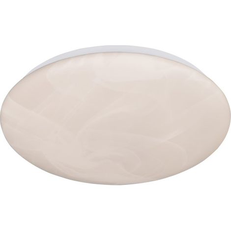 LED Deckenleuchte Wohnzimmerlampe Metall weiß alabasterfarbig rund D 28 cm (1/3)