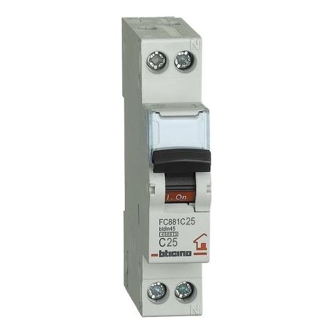 Bticino Interruttore magnetotermico modulare 25A 1P+N - FC881C25