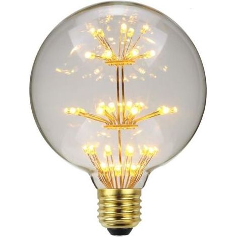 Pair LED Ampoule Vintage Ampoule RGB Feu D'artifice Edison Ampoule G95 3W 220/240V E27 Ampoule Décorative (Feu d'artifice) (1/5)