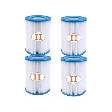 Lot de 4 cartouches filtrantes pour piscine de type II - Pour filtre de type II - Pour 58094