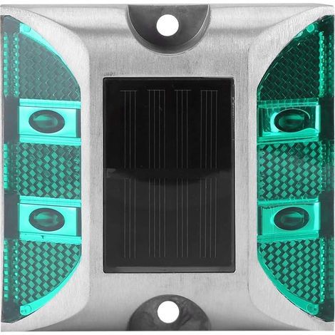 Lumière de voie d'allée de route extérieure - Énergie solaire en alliage d'aluminium étanche à 4 LED lampe carrée lumière de voie d'allée de route extérieure(vert) (1/3)