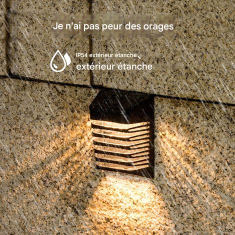 lampe solaire murale exterieure a capteur de lumiere eclairage automatique etanche pour jardin maison et cloture (1/4)