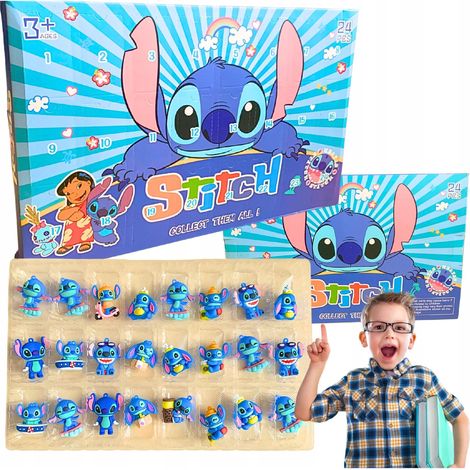 Calendario de Adviento de Lilo y Stitch con figuras de Stitch, regalo de Navidad 2025