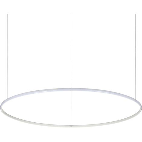 Sospensione Moderna Hulahoop Alluminio-Plastiche Bianco 1 Luce 46W 3000K D100Cm (1/3)