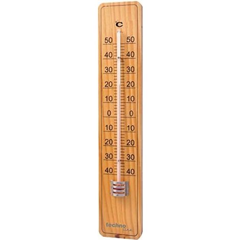 1 Thermomètre Bois Intérieur Extérieur, Lecture Facile Tube Large, Plage -40°C À 50°C