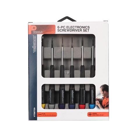 Set di 6 cacciaviti di precisione (punta piatta/philips)