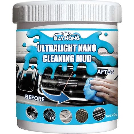 Gel nettoyant anti-poussière pour voiture, gel nettoyant collant pour intérieur de voiture, accessoires de nettoyage automobile, gel de nettoyage pour détails automobiles 70 g (1/4)