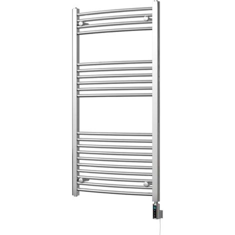 Zennor - Chrome Electric Towel Rail H1200mm x W600mm Curved 400w Thermostatic WIFI (1/3)