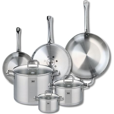Ensemble de 3 Poêles de cuisson 24, 28 et 32 cm et 3 faitouts 14, 20 et 26 cm Elo Profi Citrin (1/5)