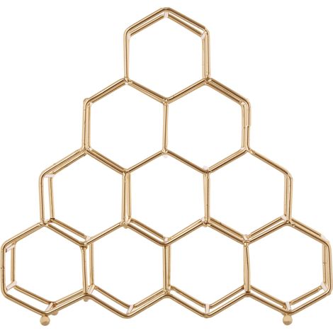 Premier Housewares Spice Rack / Racks With Gold Finish Free Standing Spices Rack Organizer Four Tier Metal Wire Hexagonal Design 7 x 18 x 19