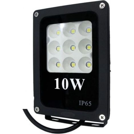 Faro faretto led da esterno proiettore 10W con staffa luce bianca 6000K IP65