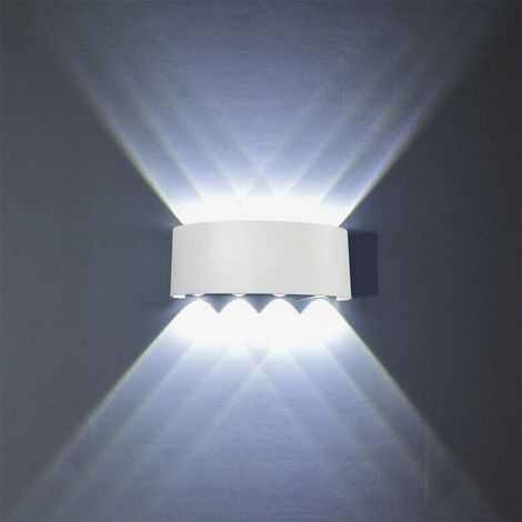 Applique Murale Moderne 8W Blanc Lampe Murale Led D'Intérieur En Aluminium, Pour Salon, Chambre À Coucher, Salle De Bain, Couloir, Blanc Froid