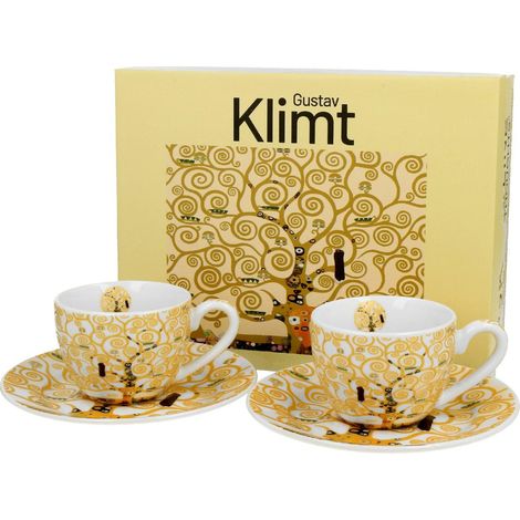 Set di 2 tazzine da caffè espresso Klimt color ecru