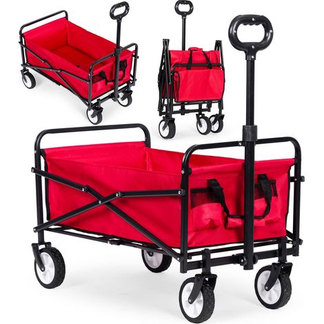 Strandtransport gartenwagen faltbar rot 48x90 cm multigarden 8839