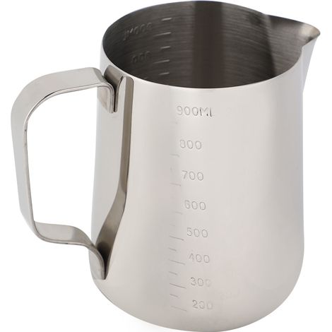 Tasse à mesurer en acier inoxydable, cafetière, mousseur à lait, pichet à expresso (1000 ml) (1/5)