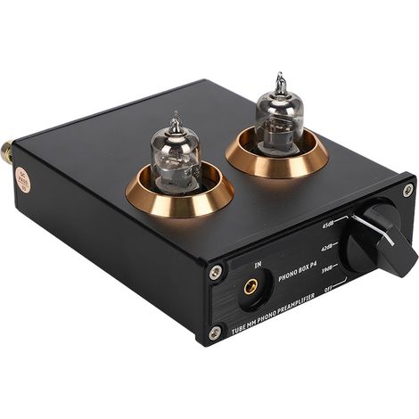 Boîtier phono P4, panneau RCA plaqué or, dessin sablé, amplificateur phono MM, 110-240 V (États-Unis) (1/5)