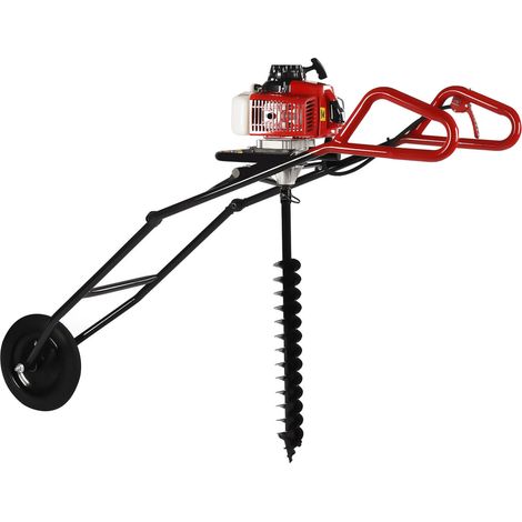 Trivella per trapano a terra, a benzina, con spinta, per agricoltura, silvicoltura, 63 CC, posta, digger terra, Auger rosso (1/5)