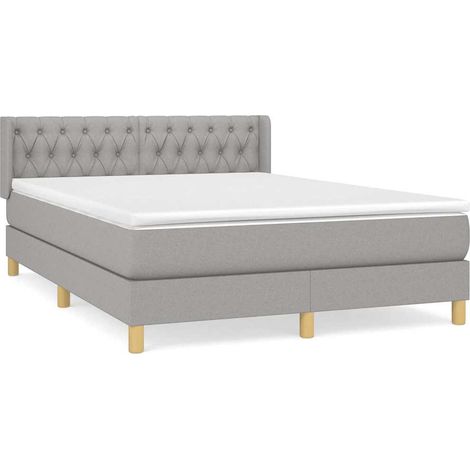 Maison Exclusive - Giroletto a Molle con Materasso Grigio Chiaro 140x190cm Tessuto (1/5)