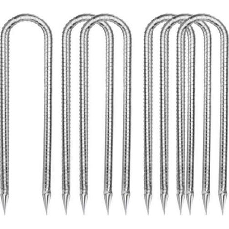 Bardusch - Ancrage au Sol - Galvanisé - 30CM - 6 Piquets en U - Acier Extra Épais - Résistant aux Intempéries (1/4)