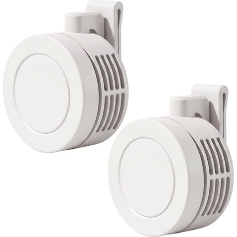 Mini ventilateur portable, 2 ventilateurs de ceinture ultra silencieux avec clip flexible pour chemise et taille, mini ventilateurs sans pales à 3 vitesses pour bureau, voyage, extérieur (blanc) (1/5)