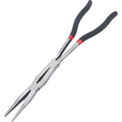 Ensemble de pinces à bec aiguille longue portée avec pointes droites 45° et 90°, double articulation en acier haute teneur carbone pour les espaces restreints, réparation automobile - (1/4)